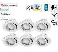 6x Hama WiFi LED Faretto Da Incasso 5W/32W Bianco 78mm App