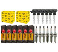 6x Hella Bobina + 6x NGK Candela V-Line per BMW 5er E34 520i 24V 525i E36