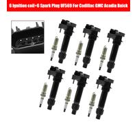 6x Ignition Coil+Spark Plug UF569 Per Cadillac GMC Acadia Buick Y1 Y0