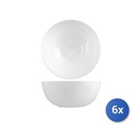 6x Insalatiere In Vetro Opale, ø 21 Cm, Bianco H&H