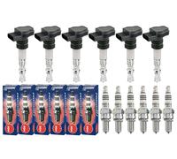 6x Kamoka Bobina + 6x NGK Candela Iridio Ix per BMW 5er E34 520i 24V 525i