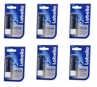 6x Labello Active for Men SPF15 Caring Lip Balm 6x5,5 ml Nivea SPEDIZIONE GRA...