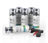 6X Lacca Spray Nero Lucido AUPROPAINT GLOSS Vernice Per Auto 400Ml + PG