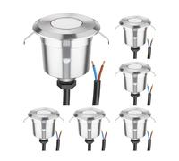 6x Lampada da incasso a pavimento a LED AGENA per esterni IP65 in acciaio inox