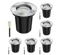 6x Lampada da incasso a pavimento BOLI per esterni IP67 in acciaio inox rotonda