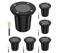 6x Lampada da incasso a pavimento BOLI per esterni IP67 nero rotonda 108mm Ø 1x