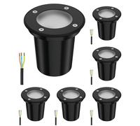 6x Lampada da incasso a pavimento BOLI per esterni IP67 nero rotonda 108mm Ø 1x [EEK: F]