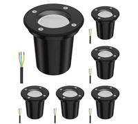 6x Lampada da incasso a pavimento BOLI per esterni IP67 nero rotonda 108mm Ø 1x