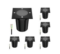 6x Lampada da incasso a pavimento RELI per esterni IP67 nero angolare 11 x 11cm