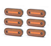6X Lampade Di Posizione Laterali LED 12/24V Arancioni Con Riflessione E-Marcate