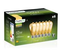6x Lampadina LED E27 Edison ST64 6W = 50W 660lm 2000K Calda 360° Ambra filamento