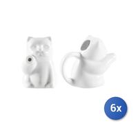 6x Lattiere Gatto In Porcellana Bianca Cc 50 H&H