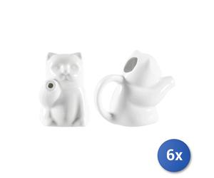 6x Lattiere Gatto In Porcellana Bianca Cc 50 H&H