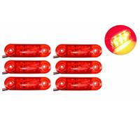 6x LED 24v Posteriore Laterale Rosso Evidenziatore Lampade Luci Camion Profilo