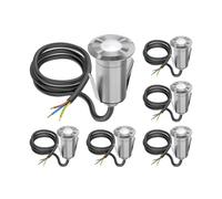 6x LED da incasso a terra GLOX per esterno IP67 alluminio rotondo 35mm Ø bianco