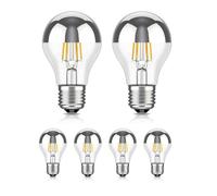 ledscom.de 6 pezzi E27 lampadina LED, A60, bianco caldo (2700 K), 4,1 W, 461lm, specchio della testa (argento)