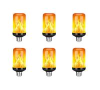 6X LED Flame Effect Light Bulb E27,Decorative Flickering Realistic Fire Lights Bulb,Festival Decora