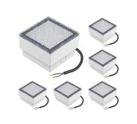 ledscom.de 6x LED pavimentazione pietra terra luce da incasso CUS per esterni, IP67, angolare, 10 x 10cm, bianco caldo