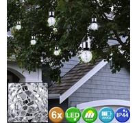 6x LED Solare Appesa Luci Giardino Sfera Lampade Specchio Frammenti Mosaico Spot