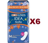 84 assorbenti LINES IDEA NOTTE ANATOMICO Disteso Assorbenti donna ipoallergenico