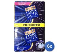 6x Lines Seta Ultra Notte Ali 20 Pezzi Assorbente