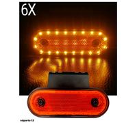 6x Luce Ingombro Perimetrale 20 LED Arancio Supporto 12/24V Per Camper Trattore