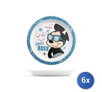 6x Lulabi Piatti piani Mickey Disney in PET, decorato, 21 cm