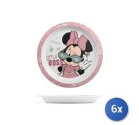 6x Lulabi Piatti piani Minnie Disney in PET decorato, 21 cm