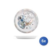 6x Lulabi Piatti piani Stitch Disney in PET, decorato, 21 cm