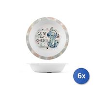6x Lulabi Piatto fondo Stitch Disney in PET, decorato, 19,5 cm
