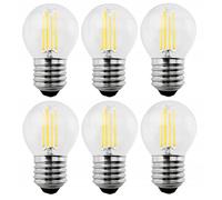 6x Maclean, lampadina LED filamento E27, 6W, 230V, WW bianco caldo 3000K, 600lm