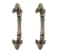 6x Maniglie per Mobili, Design Vintage, Manici per Armadi e Cassetti, Manopole, in Ghisa, Lunghi 20 cm, bronzo