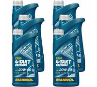 6x MANNOL 1 Litro 7209 4-Takt Premium Olio Moto Api Sm Jaso MA2