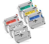 6x MarkField Compatibile MK Nastro Compatibile per Brother M-K121 M-K221 M-K421 M-K521 M-K621 M-K721 Nastri 9mm x 8m Cassette, Compatibile per PT-90 PT-M95 PT-65 PT-60 PT-55 PT-70BM, Nero su Bianco