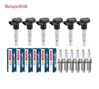6x Maxgear Bobina + 6x Bosch Candela Doppio Platino per Audi A4 Avant 8E5 B6