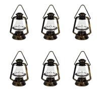 6x Mini Lanterna con Luce e Manico 5 cm in Plastica per Ambientazione Scenario Mini Decorazioni Paesaggio Presepio Napoletano Artigianale allestimento modellismo Vasi a Batteria Accessori Presepe
