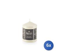 6x Moccoli di cera avorio cm.8x10