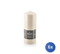 6x Moccoli di cera avorio cm.8x20