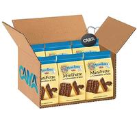 6X Mulino Bianco MiniFette Ricoperte di Cioccolato a Latte, Mini Fette Con Farina di Frumento 90g [CAIYA® BOX da 6 Confezioni]