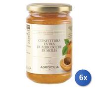 6x Multipack Confettura Agrisicilia Extra Albicocca Sicilia Gr. 360