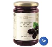 6x Multipack Confettura Agrisicilia Extra Gelsi Neri Gr.360