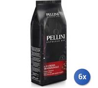 6x Multipack Pellini Caffe N 4 Crema Tradizion Grani Kg 1