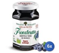 6x Multipack Rigoni Confettura Bio Gr 250 SENZA ZUCCHERO Mirtilli Neri