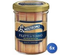 6x Multipack Tonno Nostromo Olio Oliva Vetro Gr 180