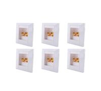 6X Muro Presa A Muro Porta Connessione Socket Con 2 Banana Jack Speaker Bianco