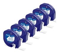 6X Nastri per Etichette MarkField Compatibile con Dymo LetraTag XR Plastica Et 6