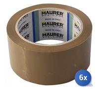 6x NASTRO MAURER SILENZIOSO AVANA PER IMBALLO mm 50 x 66 MT