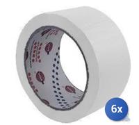 6x NASTRO SILENZIOSO BIANCO PER IMBALLO mm 50 x 66 MT