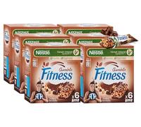 6X Nestle Fitness Chocolate Barrette ai Cereali Integrali con Gocce e Base di Cioccolato con Calcio e Ferro 141g [6 Confezioni]