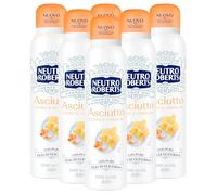 6x Neutro Roberts Deodorante Spray Asciutto Zero Alcol 48h Profumo Cedro e Vaniglia con Puro Olio di Glicerina - 6 Flaconi da 150ml